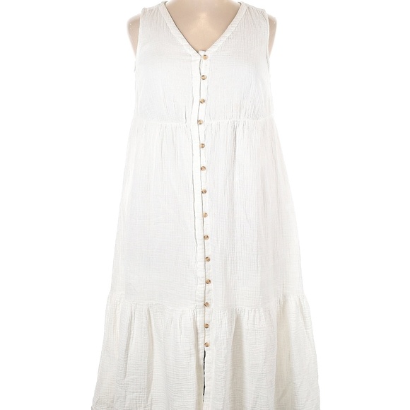 Button Front Gauze Dress - Picture 7 of 8